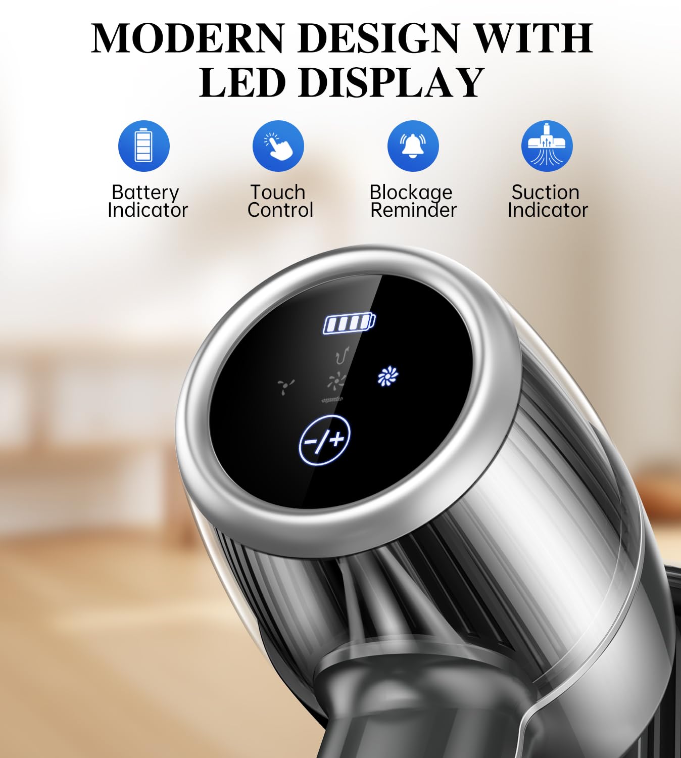 Syntecno Cordless Vacuum Cleaner Stick Vacuums - Powerful Lightweight Electric Brooms Upright Handheld Wireless Bagless Battery Rechargeable Cleaners Anti Hair Wrap for Pet Stair Carpet Car Home