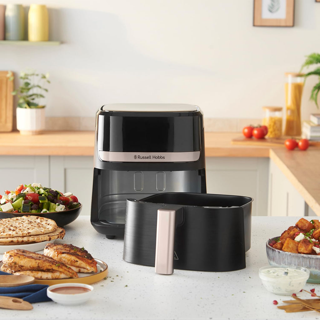 Russell Hobbs Air Fryer, Digital, 4.3L Capacity, 9 in 1, Air Fry, Bake, Roast, Grill, Keep Warm, 40-200℃ Temp Range, Oil Free Cooking, Dishwasher Safe Attachments, 1300W