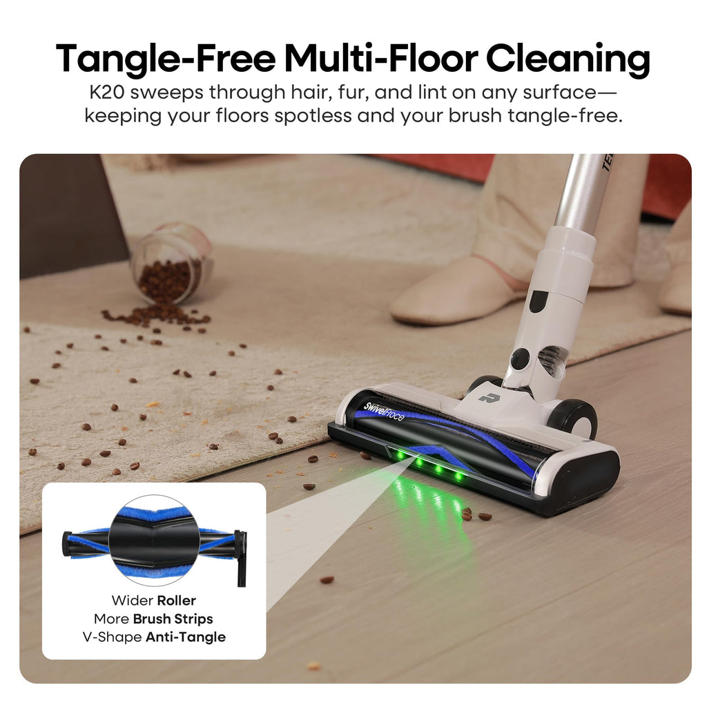 ElecKeys Cordless Vacuum Cleaner 580W, 48KPa High Suction Hoover, up to 65 Mins Runtime, LED Screen, Rechargeable Vacuum Cleaner for Home, Floors, Carpets & Pet Hair