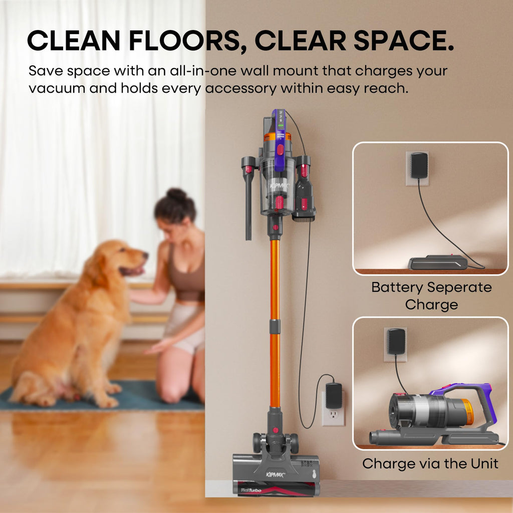 KIPMAX Cordless Vacuum Cleaner, 50KPa/70Mins/550W Stick Vacuum with Aromatherapy, Anti-Tangled handheld Vacuum Cleaner Self-Standing, Rechargeable Battery, LED Display for Pet Hair/Carpet/Floor