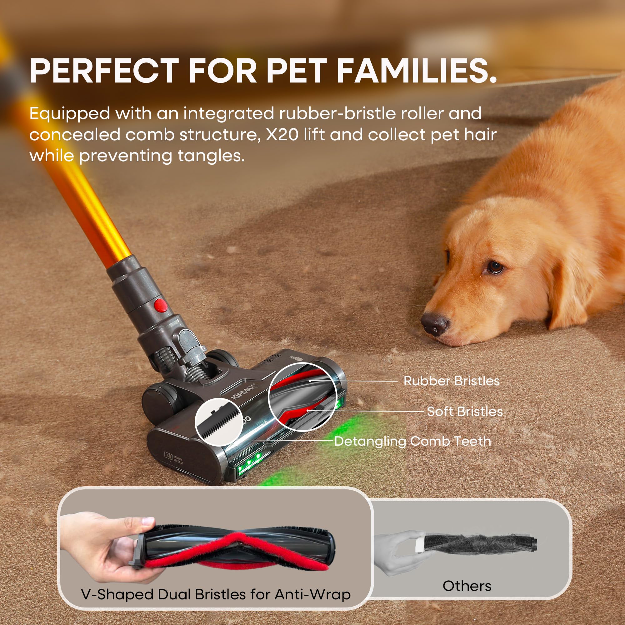 KIPMAX Cordless Vacuum Cleaner, 50KPa/70Mins/550W Stick Vacuum with Aromatherapy, Anti-Tangled handheld Vacuum Cleaner Self-Standing, Rechargeable Battery, LED Display for Pet Hair/Carpet/Floor