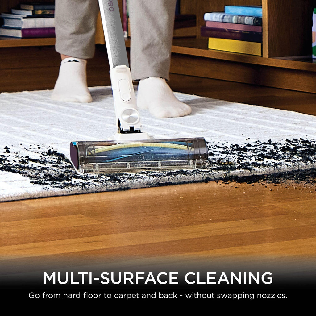 Shark PowerPro Cordless Stick Vacuum Cleaner, Anti Hair Wrap, FloorDetect Tech, Anti-Allergen, Up to 50min Runtime, XL Dust Cup, Handheld Mode, Crevice & Upholstery Tool, Silver/Mauve IZ370UK
