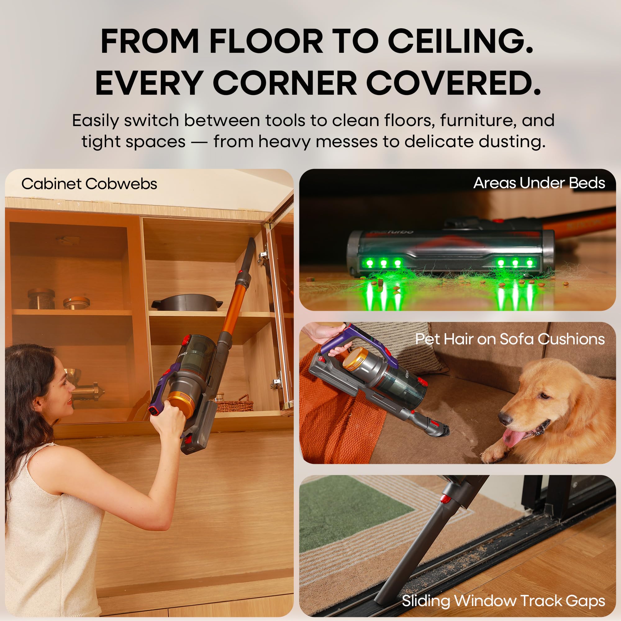 KIPMAX Cordless Vacuum Cleaner, 50KPa/70Mins/550W Stick Vacuum with Aromatherapy, Anti-Tangled handheld Vacuum Cleaner Self-Standing, Rechargeable Battery, LED Display for Pet Hair/Carpet/Floor