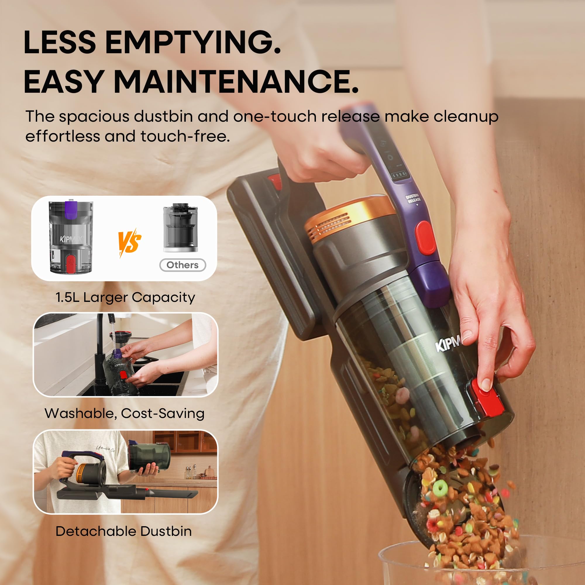 X20 Cordless Vacuum Cleaner with Aromatherapy, 50KPa/550W/70Mins Stick Vacuum, 1.5L Dustbin handheld Vacuum Self-Standing, Rechargeable Battery, Anti-Tangled, LED Display for Pet Hair/Carpet/Floor
