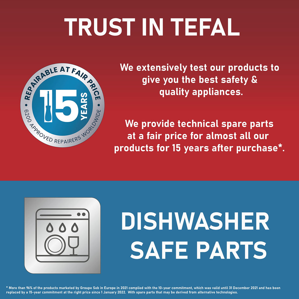 Tefal Oleoclean Pro, 3.5L Oil Capacity, Patented Filtration System, Easy to Clean, 1.2 kg of Food, 6 Portions, 2300W, Stainless Steel with Removable Blue Oil Box - FR804040