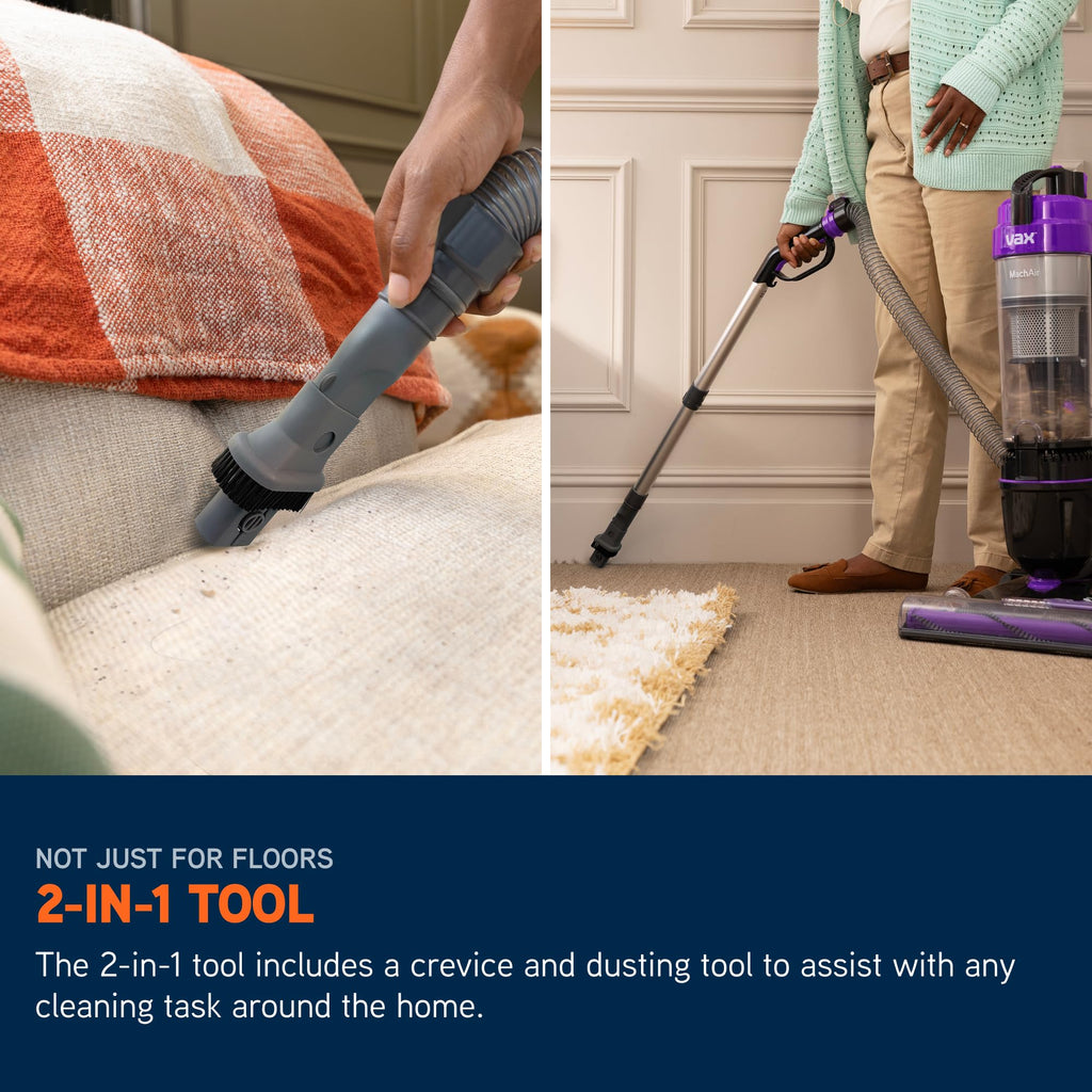 Vax Mach Air Corded Upright Bagless Vacuum Cleaner, Lightweight, Handheld Tool Attachments for Hair, Car, Upholstery, Bed, Mattress, Home cleaning, 820W, 4.9kg, Purple, UCA1GEV1