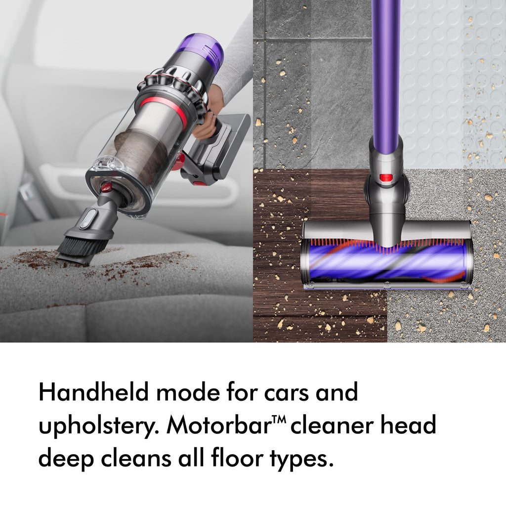 Dyson V11 Advanced cordless stick vacuum cleaner, 200 AW, 60min, Hair de-tangling (Nickel/Purple)