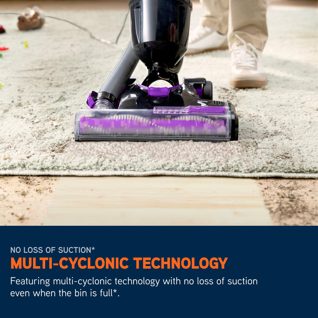 Vax Mach Air Corded Upright Bagless Vacuum Cleaner, Lightweight, Handheld Tool Attachments for Hair, Car, Upholstery, Bed, Mattress, Home cleaning, 820W, 4.9kg, Purple, UCA1GEV1